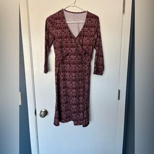 Prana Burgundy faux wrap Dress